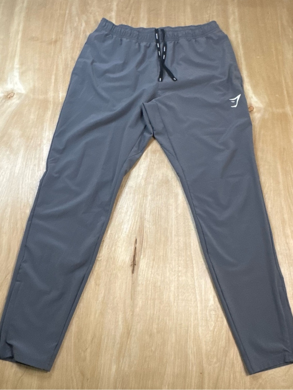 Gymshark Mens Gray Drawstring Tapered Track Pants Elastic Waist Size Medium